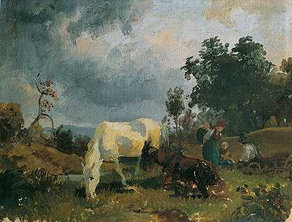 弗里德里希·奥古斯特·马蒂亚斯·高尔曼（Friedrich August Matthias Gauermann）的《希思的席梅尔》（A Schimmel on the Heath）