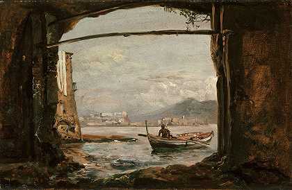 约翰·克里斯蒂安·达尔（Johan Christian Dahl）在波西利波附近的一个石窟中看到的景象