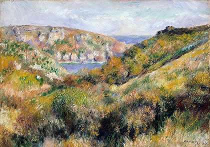 皮埃尔·奥古斯特·雷诺阿（Pierre Auguste Renoir）的《根西岛穆林休特湾周围的山丘》
