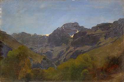 约翰·鲁道夫·科勒（Johann Rudolf Koller）的《格拉鲁斯山脉风景与“Rüchigrat”和“Bös Fulen”》