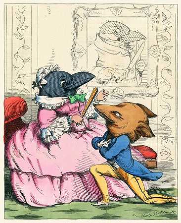 查尔斯·亨利·贝内特的《狐狸与乌鸦》