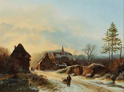 Barend Cornelis Koekkoek的《冬日》