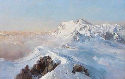 爱德华·西奥多·康普顿的《雾海之上》（Monte Rosa vom Rimpfischhorn）