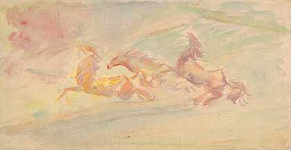 阿诺德·彼得·魏斯·库比安的《奔驰的马》