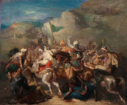 Théodore Chassériau的《阿拉伯骑兵围绕标准的战斗》