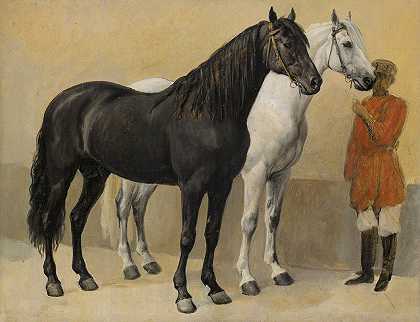 丹尼斯·奥古斯特·玛丽·拉斐特的《阿纳托尔·德米多夫王子的两匹马》（1813-1870）