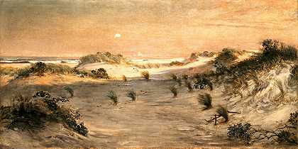 《日落时的沙丘，大西洋城》亨利·奥斯瓦·坦纳著