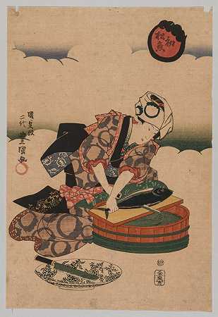 Utagawa Kunisada（Toyokuni III）的《准备Bonita》