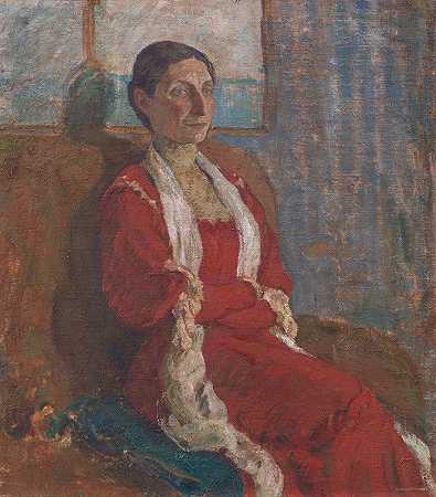 卡尔·伊萨克森（Karl Isakson）的《伯莎·布兰斯特鲁普夫人肖像》