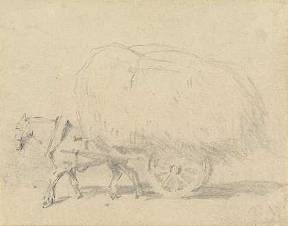 约翰·弗雷德里克·泰勒的《一匹马拉着干草》