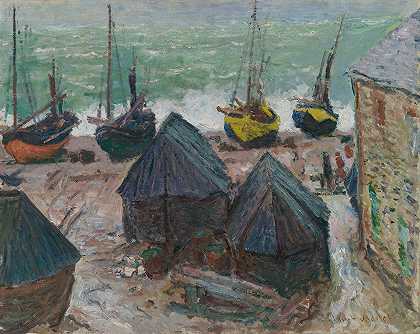 克劳德·莫奈的《埃特雷塔海滩上的船》