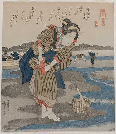 “系裙子的女人摘自Utagawa Kuniyoshi的《低潮五张照片》系列