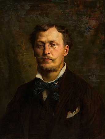 “建筑师奥托·瓦格纳（Otto Wagner）40岁左右的肖像，弗兰兹·泽弗·斯托克（Franz Xaver Stocker）