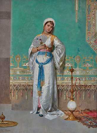 弗朗西斯科·贝达（Francesco Beda）的《一个带扇子的东方女人的肖像》