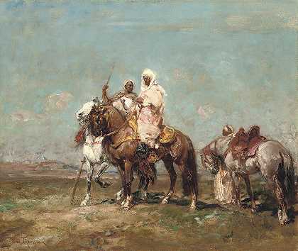 亨利·埃米利安·卢梭的《沙漠中的阿拉伯骑士》