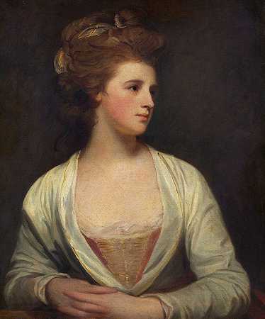 乔治·罗姆尼的《一个女人的肖像，据说是艾米丽·伯蒂·波特》