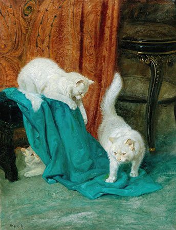 阿瑟·海耶的《猫在玩耍》