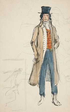 埃德温·奥斯汀·艾比为《拉托斯卡》绘制的男装研究草图
