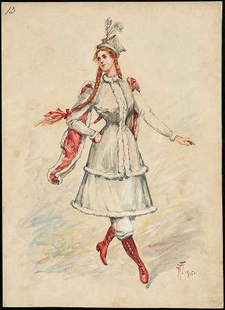 “不明身份的意大利歌剧服装设计图版13，作者：W.Fasienski