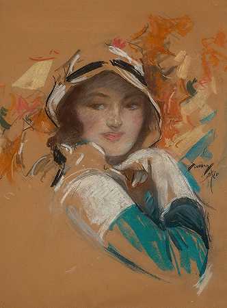 哈里森·费舍尔的《戴帽子的年轻美女》