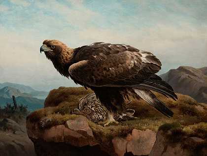 费迪南德·冯·赖特的《悬崖边的金鹰》