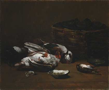 《死鸟和一篮牡蛎的静物》，杰曼·泰奥多尔·里博特著