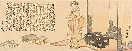 《艺伎为表演做准备》（Katsushika Hokusai）
