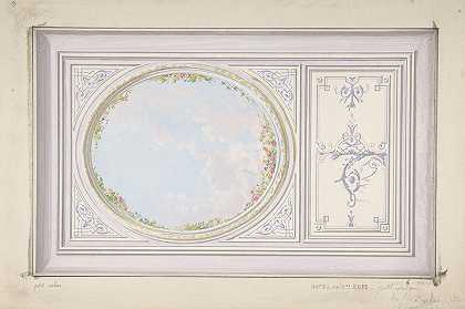 Jules Edmond Charles Lachaise的《纽卡斯尔公爵夫人Hôtel Hope的“小沙龙”天花板设计》