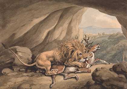 塞缪尔·霍伊特的《狮子袭击雄鹿》