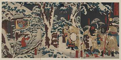 Utagawa Kuniyoshi的Gentoku Mitabi Secchúni Kòmei或Otonou no zu