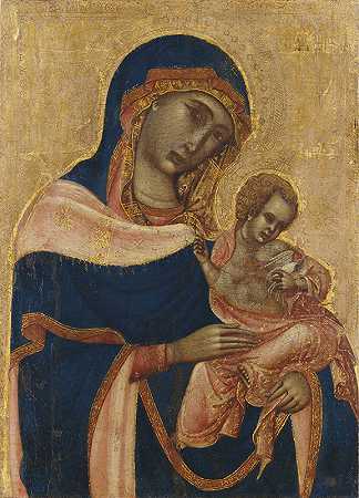 Sterbini Diptych大师的《圣母与孩子》