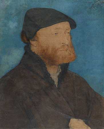《戴黑色贝雷帽的男子肖像》，作者：Hans Holbein The Younger