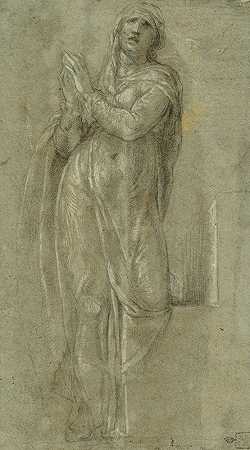 吉罗拉莫·穆齐亚诺（Girolamo Muziano）《米开朗基罗（Michelangelo）的瑞秋（Rachel）在朱利叶斯二世（Julius II）墓上的研究》
