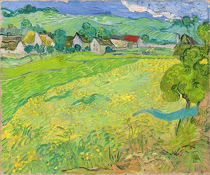 文森特·梵高（Vincent van Gogh）的《奥弗斯附近的灯笼》（View of Vessenots Near Auvers）