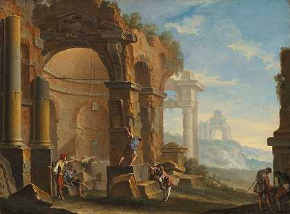 塞巴斯蒂亚诺·里奇的《一个人物在古典废墟中对话的随想曲》