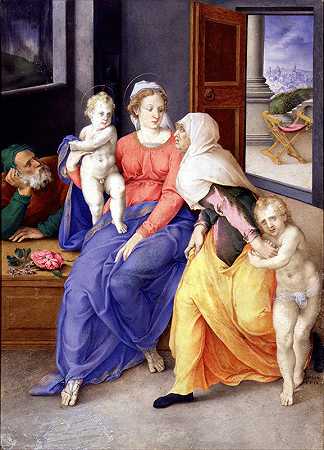 朱利奥·克洛维奥的《圣伊莎贝尔和圣胡安尼托的神圣家庭》