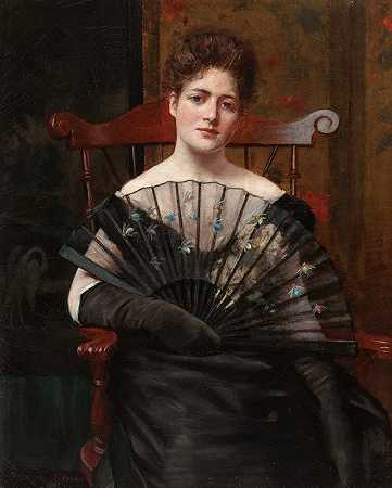弗雷德里克·沃伦·弗里尔的《艺术家妻子玛格丽特·塞西莉亚·基南肖像》