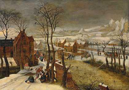 阿贝尔·格里默的《冬季村庄风景与无辜者的屠杀》