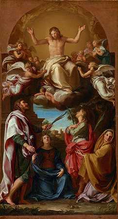 蓬佩奥·巴托尼的《荣耀基督与圣徒塞尔苏斯、朱利安·马西奥尼拉和巴西利萨》