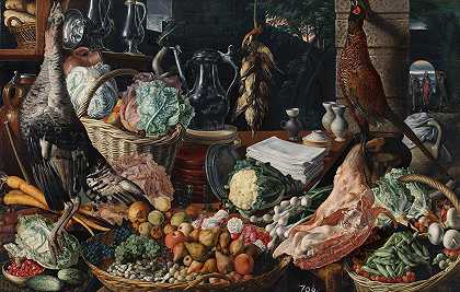 约阿希姆·贝克勒尔的《与基督在艾玛乌斯的厨房场景》