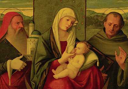 《圣杰罗姆和圣方济各的圣母与孩子》吉罗拉莫·达·桑塔克罗斯著