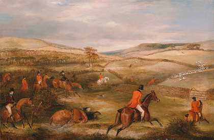 《伯克利狩猎》，1842年：弗朗西斯·卡尔克拉夫·特纳的《追捕》