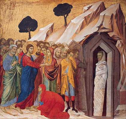 “Duccio di Buoninsegna饲养拉撒路”