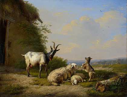 《山羊和绵羊》作者：Eugène Joseph Verboechoven