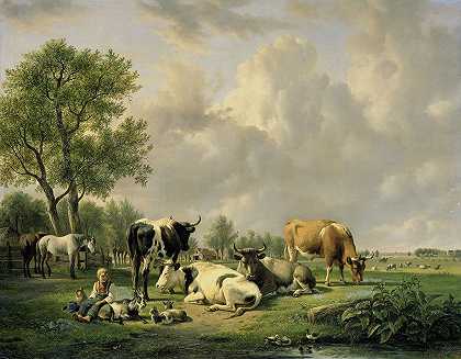 扬·范·拉文斯瓦伊的《草甸与动物》