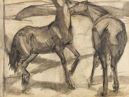 弗朗茨·马克的《两匹马》