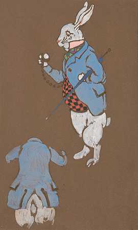 威廉·潘哈洛·亨德森的《白兔》（1915年爱丽丝梦游仙境的服装设计）