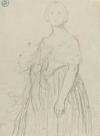 让·奥古斯特·多米尼克·安格斯为莫伊泰西尔夫人绘制的素描