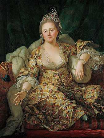 安托万·德·法夫雷的《土耳其服装的弗尔根涅斯伯爵夫人肖像》
