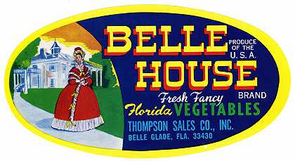 “Belle House品牌佛罗里达蔬菜标签”